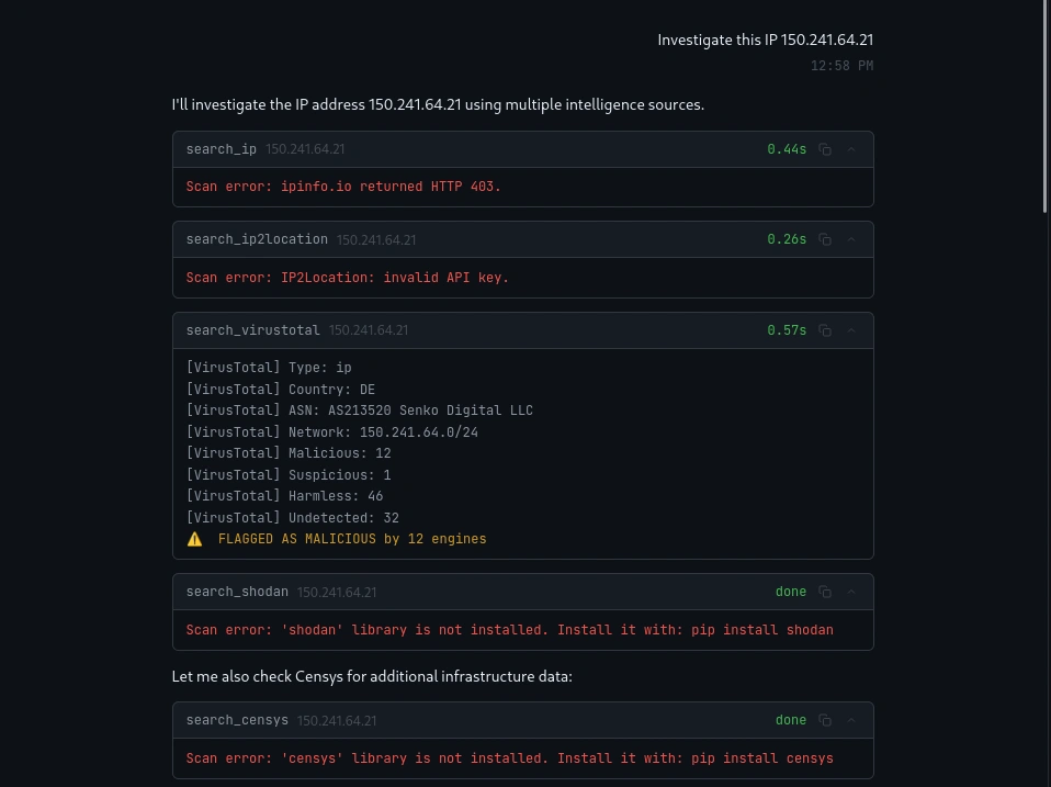Informações de infraestrutura do VirusTotal